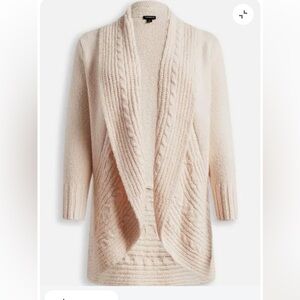 Torrid Woman's Plus-Size Ivory Chunky Knit Cocoon Open-front Cardigan Sz 26